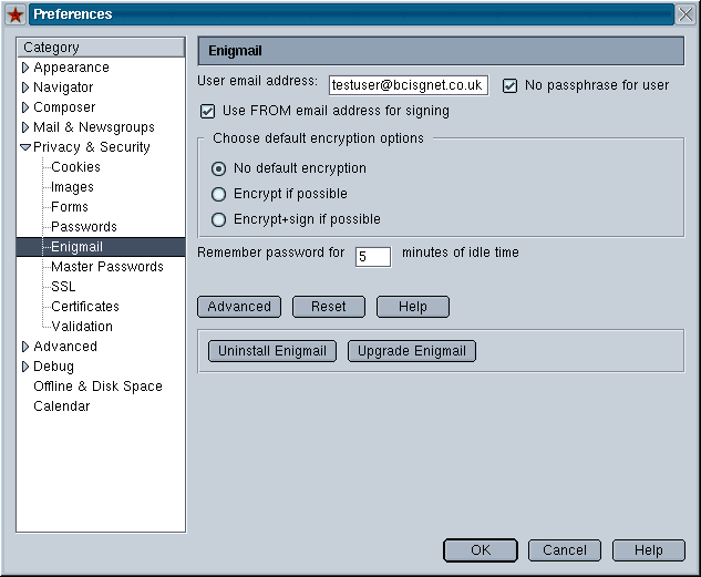Enigmail Preferences 1