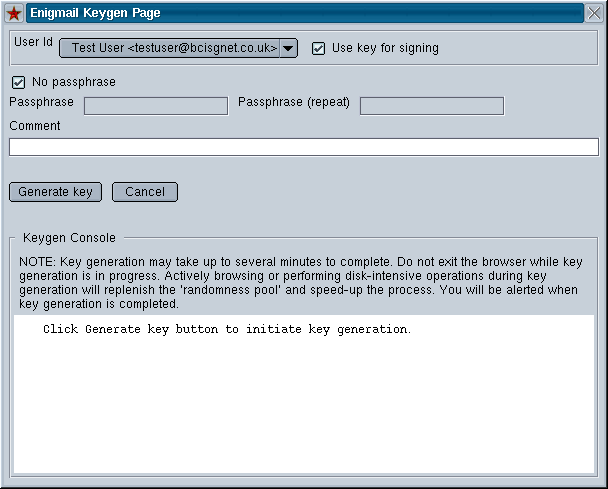 Enigmail Key Generation 1